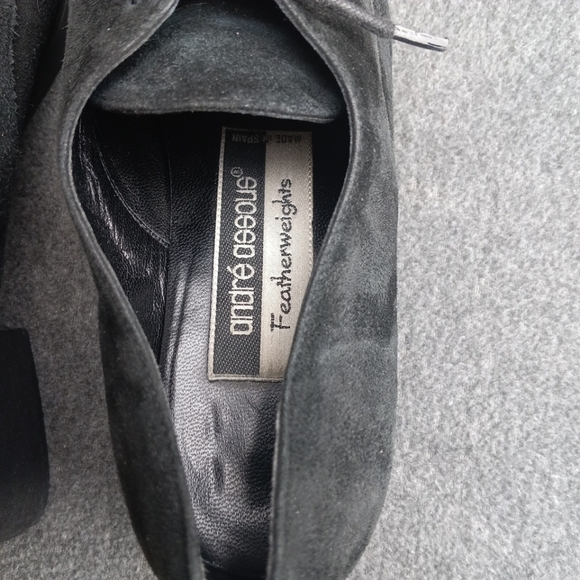 Andre Assous Featherweights Loafer Shoe Size 7 Black 1.5 Heel Faux Suede - Picture 5 of 8